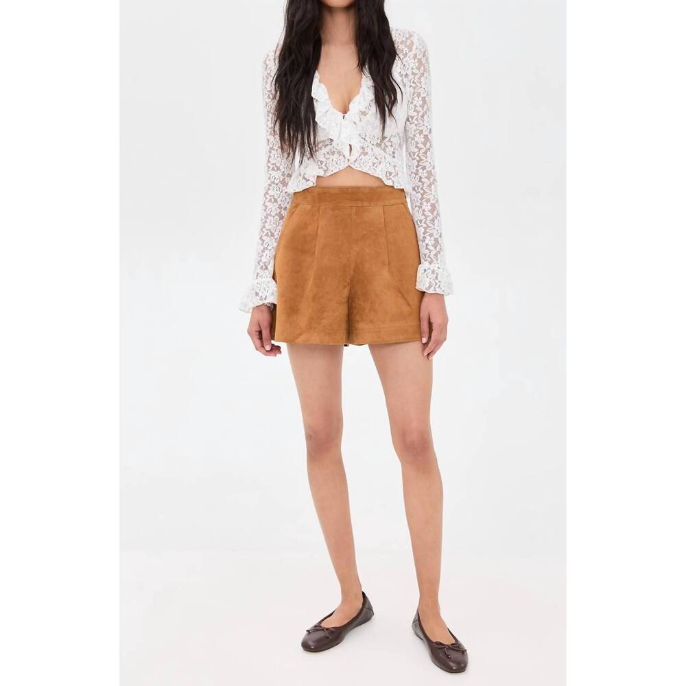 NEW HUNTER BELL ashton high waist short in nutmeg - Picture 3 of 3